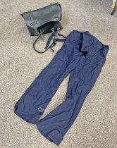 BRITISH RAILWAYS BOILER SUIT AND LEATHER BAG WITH LOGO