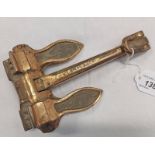 SOLID BRASS SALESMAN SAMPLE SHIPS ANCHOR MODEL MANUFACTURED BY W L BYERS & CO LTD , SUNDERLAND ,