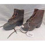 PAIR OF MINIATURE TRAVELLING SALESMANS BOOTS, HIGHLY DETAILED WITH LETTER FROM HEREFORD MUSEUM,