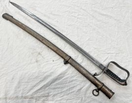 M1861 INFANTRY OFFICERS SWORD BY WINTERNITZ STEYR WITH 82 CM LONG BLADE WITH MAKERS MARK TO RICASSO,