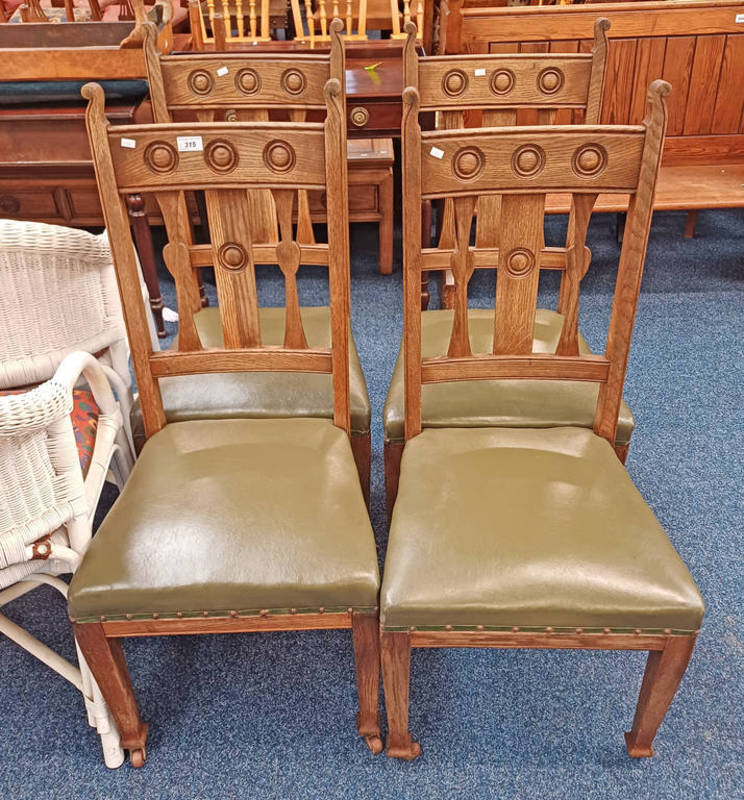 SET OF 4 LATE 19TH CENTURY OAK DINING CHAIRS