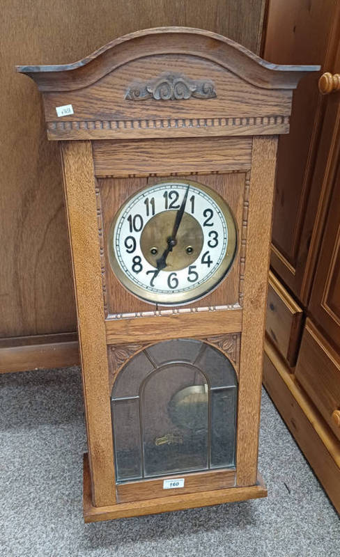 EARLY 20TH CENTURY OAK CASED WALL CLOCK,