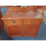 MAHOGANY CABINET WITH 2 DRAWERS OVER 2 PANEL DOORS