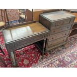 20TH CENTURY OAK CHEST OF GRADUATED DRAWERS & SIMILAR DRESSING TABLE