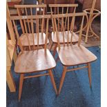 SET OF 4 ERCOL BLONDE BEECH SPINDLE BACK HAND CHAIRS Condition Report: The items