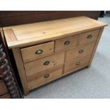 PINE CHEST OF DRAWERS WITH 3 SHORT OVER 4 LONG DRAWERS Condition Report: The