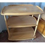 ERCOL BLONDE BEECH 3 TIER TROLLEY