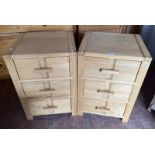 PAIR OF JOHN LEWIS OAK 3 DRAWERS BEDSIDE CHESTS Condition Report: The dimensions for