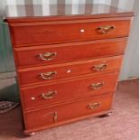 MAHOGANY CHEST OF 5 DRAWERS,