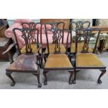 SET OF 7 19TH CENTURY MAHOGANY DINING CHAIRS INCLUDING 1 ARMCHAIR ON BALL & CLAW SUPPORTS