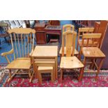 PAIR OF PINE CHAIRS,