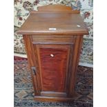 LATE 19TH CENTURY WALNUT SINGLE DOOR BEDSIDE CABINET ON PLINTH BASE