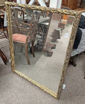 DECORATIVE GILT FRAMED RECTANGULAR OVERMANTLE MIRROR,