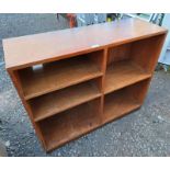 TEAK OPEN BOOKCASE.