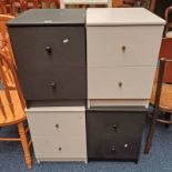 4 PAINTED 2 DRAWER BEDSIDE CHESTS