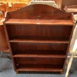 MAHOGANY OPEN BOOKCASE WITH ADJUSTABLE SHELVES,