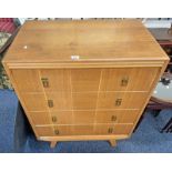 MID 20TH CENTURY OAK CHEST OF 4 DRAWERS LABELLED C.W.S.L.