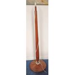 20TH CENTURY MAHOGANY STANDARD LAMP WITH DECORATIVE INLAID COLUMN ON SHAPED BASE