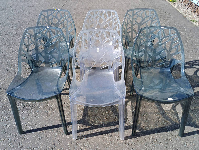 SET OF 4 LEISURE MOD 'CORNELIA' PLASTIC DINING CHAIRS & 2 OTHER LEISURE MOD CHAIRS