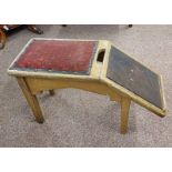 20TH CENTURY OAK SHOE SHINERS STOOL ON SQUARE TAPERED SUPPORTS