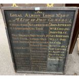 WALL PANEL FOR THE LOYAL ALBION MASONIC LODGE NO.