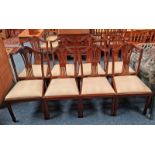 SET OF 8 LATE 20TH CENTURY MAHOGANY DINING CHAIRS ON SQUARE TAPERED SUPPORTS