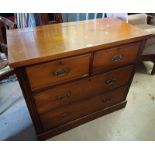 19TH CENTURY MAHOGANY CHEST OF 2 SHORT OVER 2 LONG DRAWERS ON PLINTH BASE,
