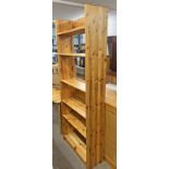 PINE OPEN BOOKCASE WITH ADJUSTABLE SHELVES