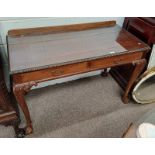 20TH CENTURY MAHOGANY SIDE TABLE WITH 2 DRAWERS ON BALL & CLAW SUPPORTS,