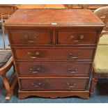 LATE 20TH CENTURY INLAID MAHOGANY CHEST OF 2 SHORT OVER 3 LONG DRAWERS,