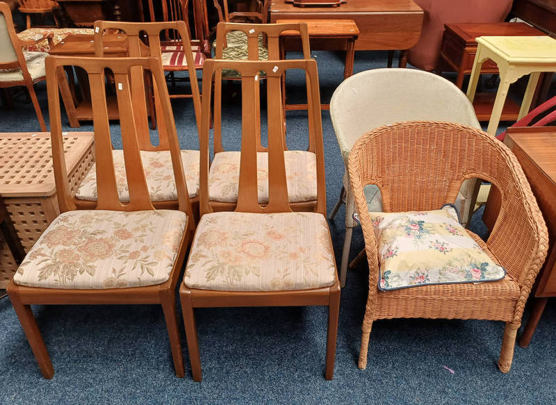 SET OF 4 NATHAN TEAK DINING CHAIRS,