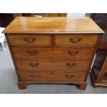 19TH CENTURY MAHOGANY CHEST OF 2 SHORT OVER 3 LONG DRAWERS ON BRACKET SUPPORTS Condition