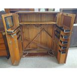 20TH CENTURY MAHOGANY COMPACTORN WARDROBE WITH 2 PANEL DOORS OPENING TO FITTED INTERIOR,