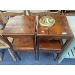PAIR OF LATE 19TH CENTURY MAHOGANY BEDSIDE TABLES WITH SINGLE DRAWER ON SQUARE TAPERED SUPPORTS