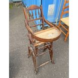 20TH CENTURY MAHOGANY METAMORPHIC CHILD'S HIGH CHAIR