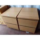 PAIR OF IKEA 2 DRAWER BEDSIDES