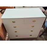 PAINTED CHEST OF 2 SHORT OVER 3 LONG DRAWERS