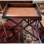 19TH CENTURY MAHOGANY BUTLER'S TRAY ON FOLDING STAND Condition Report: The