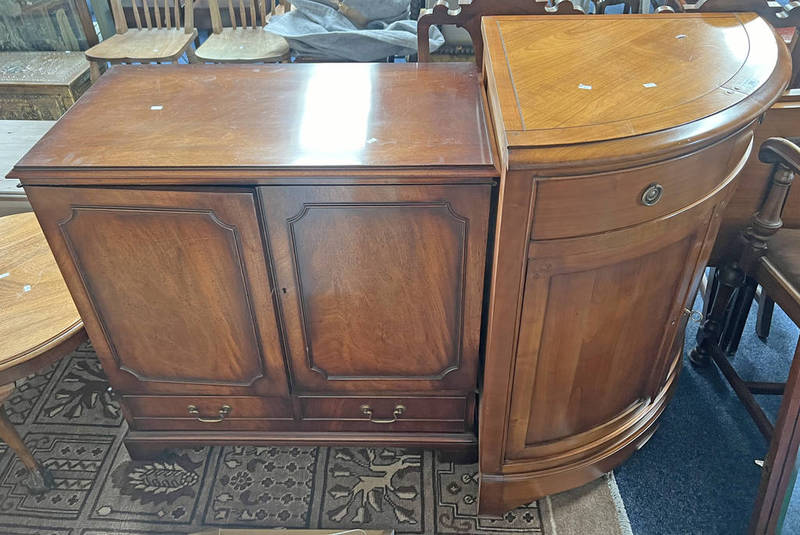 HARDWOOD CORNER CABINET WITH SINGLE DRAWER OVER 2 PANEL DOORS LABELLED BRIGITTE FORESTIER &