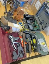 BOSCH BATTERY DRILL, GINGER BREAD MAN BISCUIT CONTAINER, KARCHER WINDOW CLEANER,