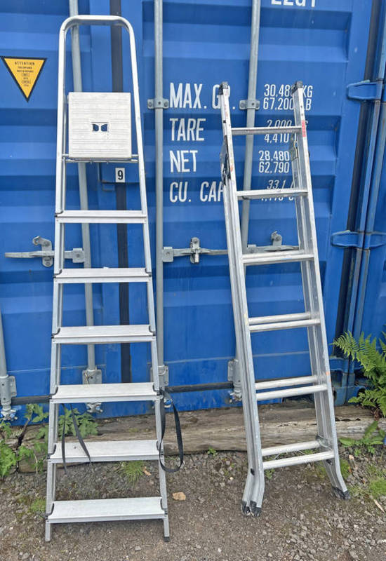 2 ALUMINIUM STEP LADDERS