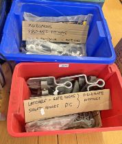 2 BOXES OF VARIOUS FIELD GATE FITTINGS,