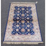 BLUE GROUND FULL PILE KASHMIR RUG ALL OVER FLORAL DESIGN 170 X 117CM Condition Report: