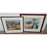 2 FRAMED MCINTOSH PATRICK PRINTS, 'CORN STAKES' & 'DECEMBER SUNSHINE MILLHILL',