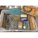 SELECTION OF ENGINEERING RELATED ITEMS TO INCLUDE MOORE AND WRIGHT DEPTH GAUGE, CALLIPERS,