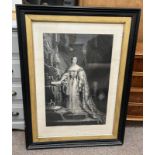 19TH CENTURY FRAMED ENGRAVING QUEEN VICTORIA TAKING THE OATH AFTER GEORGE HAYTER,