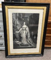 19TH CENTURY FRAMED ENGRAVING QUEEN VICTORIA TAKING THE OATH AFTER GEORGE HAYTER,