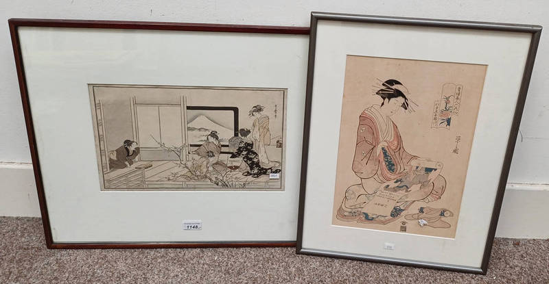 2 FRAMED JAPANESE WOODBLOCK PRINTS - LARGEST 22 CM X 36 CM Condition Report: