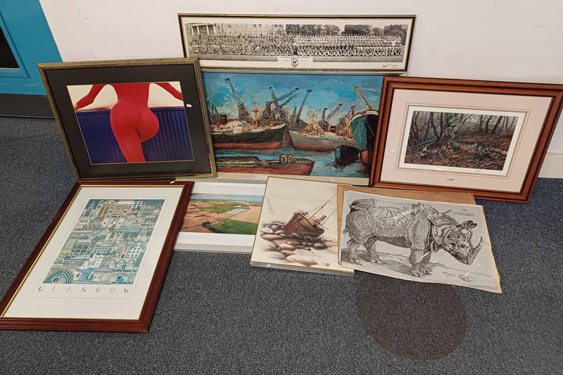 SELECTION OF FRAMED PICTURES INC SIGNED LIMITED EDITION PRINT SIGNED MICK CAWSTON