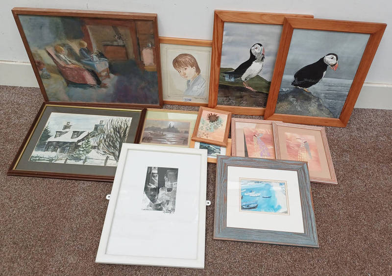 SELECTION OF OIL PAINTINGS ETC.